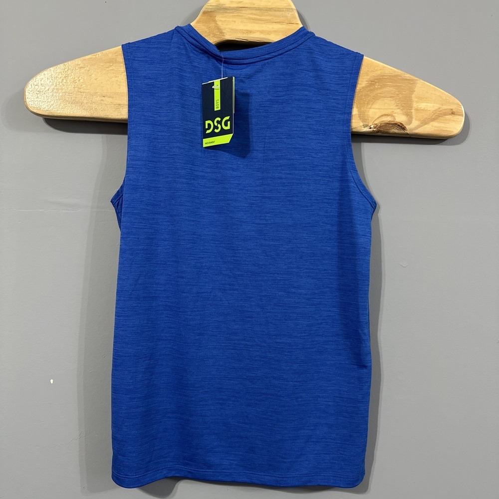 DSG Boy USA Graphic Muscle Tank Top Blue Heathered Sleeveless Athletic Shirt NWT - Picture 3 of 3